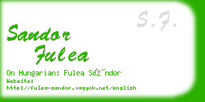 sandor fulea business card